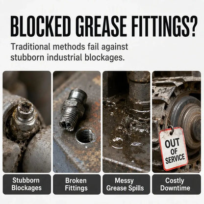 🚜 HEAVY EQUIPMENT ESSENTIAL | ✨Grease Fitting Cleaner Tool – High-Pressure Unclogging Tool for Excavators, Tractors & Trucks