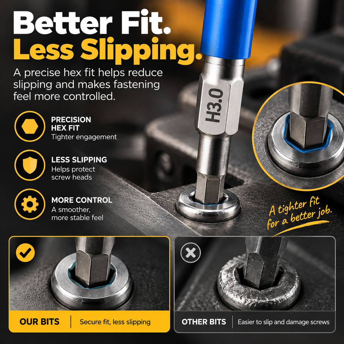 🧲Magnetic Hex Bit Set — 8 Sizes, Color-Coded, S2 Steel, 65mm