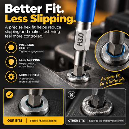 🧲Magnetic Hex Bit Set — 8 Sizes, Color-Coded, S2 Steel, 65mm
