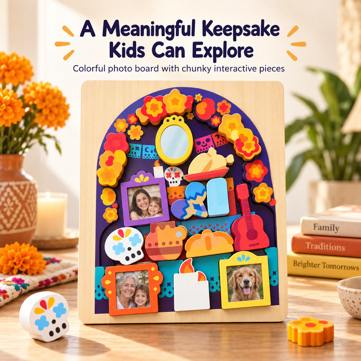 💛 Personalized Family Memory Ofrenda Board – Interactive Photo Keepsake Puzzle