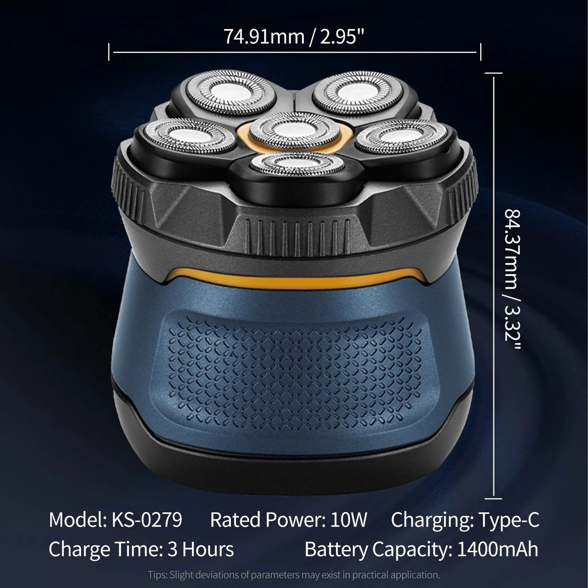 🪒 6-Blade Cordless Head Shaver – Smooth Wet & Dry Shaving