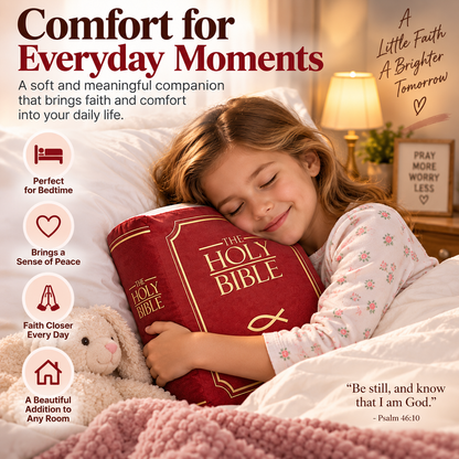 📖 Faith-Inspired Bible Pillow – Soft Book-Shaped Cushion for Home & Gifting