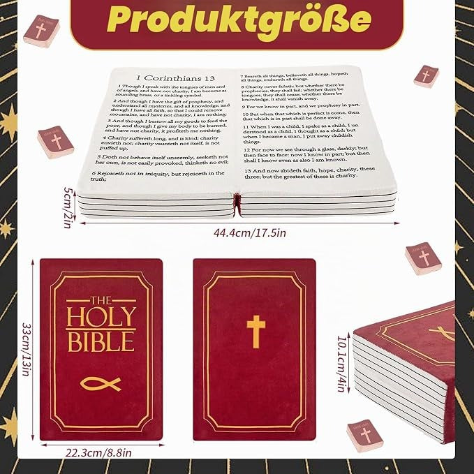 📖 Bible Book Pillow – A Cozy, Meaningful Accent for Home & Gifting