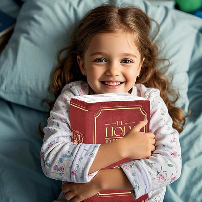📖 Faith-Inspired Bible Pillow – Soft Book-Shaped Cushion for Home & Gifting