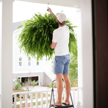 ☀️ Glowing Artificial Boston Fern – Zero-Watering Lighted Porch & Home Decor