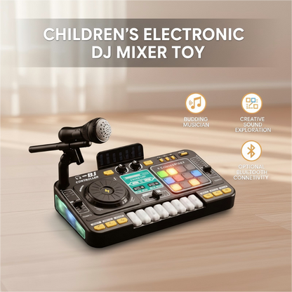 Kids DJ Mixer Music Toy – 12 Tracks, 8 Keys & Bluetooth Option