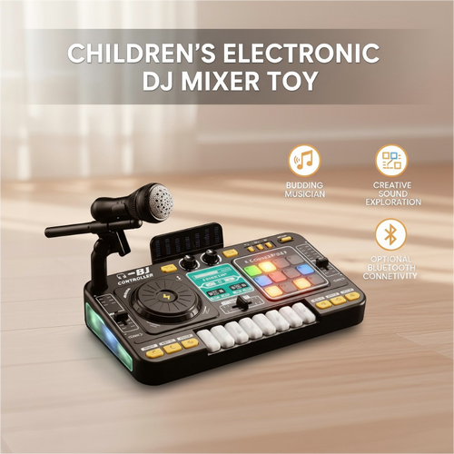 Kids DJ Mixer Music Toy – 12 Tracks, 8 Keys & Bluetooth Option