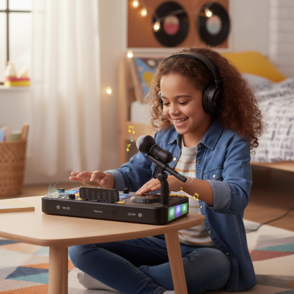 Kids DJ Mixer Music Toy – 12 Tracks, 8 Keys & Bluetooth Option
