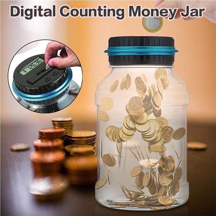 🪙Digital Coin Counter Money Jar | LCD Display Savings Tracker (1.8L)