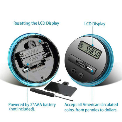 🪙Digital Coin Counter Money Jar | LCD Display Savings Tracker (1.8L)