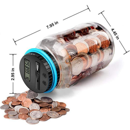 🪙Digital Coin Counter Money Jar | LCD Display Savings Tracker (1.8L)