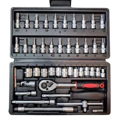 🔧 46-Piece Ratchet & Socket Tool Set – One Case for Everyday Repairs