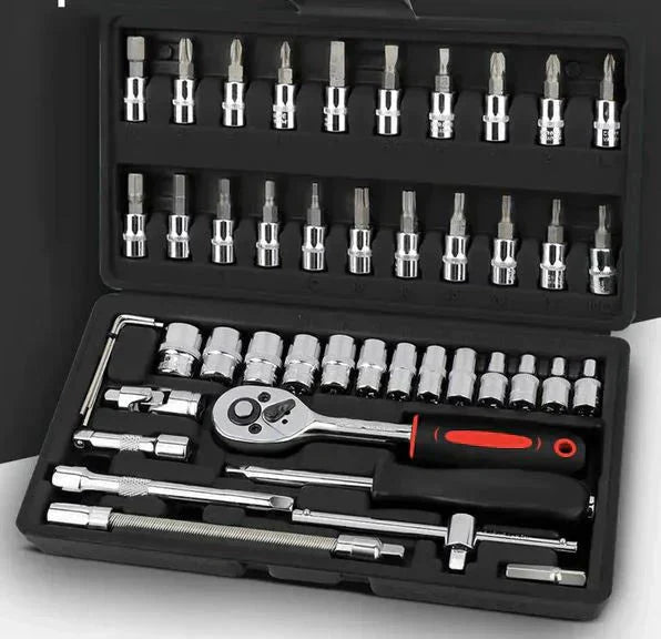 🔧 46-Piece Ratchet & Socket Tool Set – One Case for Everyday Repairs