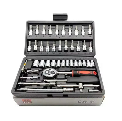 🔧 46-Piece Ratchet & Socket Tool Set – One Case for Everyday Repairs