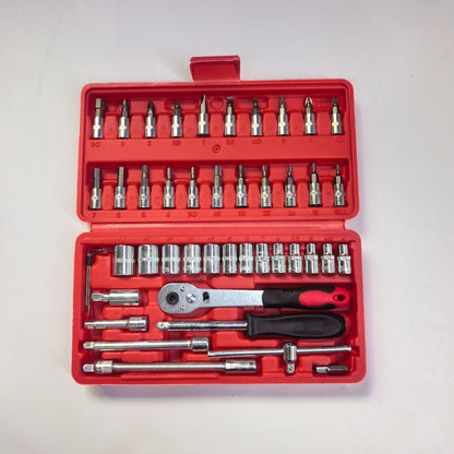 🔧 46-Piece Ratchet & Socket Tool Set – One Case for Everyday Repairs