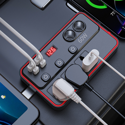 9-Port Car Power Hub – Power More Devices From One Vehicle Outlet