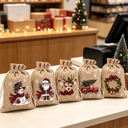 🎄 Christmas Drawstring Gift Bags – 5 Festive Styles for Small Gifts & Treats