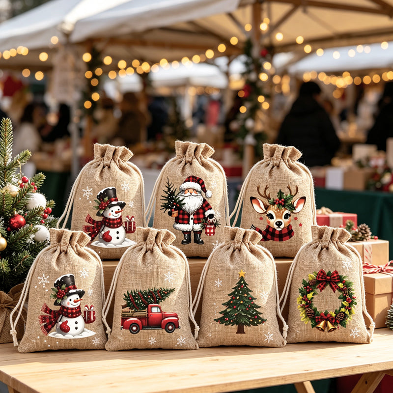 🎄 Christmas Drawstring Gift Bags – 5 Festive Styles for Small Gifts & Treats