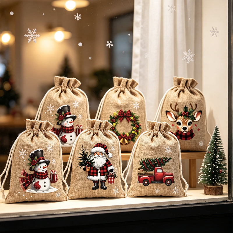 🎄 Christmas Drawstring Gift Bags – 5 Festive Styles for Small Gifts & Treats