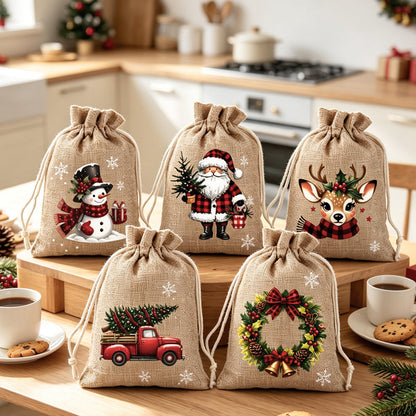🎄 Christmas Drawstring Gift Bags – 5 Festive Styles for Small Gifts & Treats