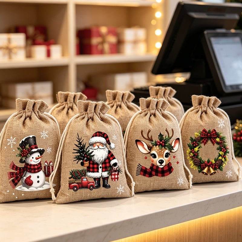 🎄 Christmas Drawstring Gift Bags – 5 Festive Styles for Small Gifts & Treats