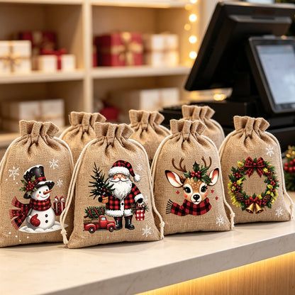🎄 Christmas Drawstring Gift Bags – 5 Festive Styles for Small Gifts & Treats
