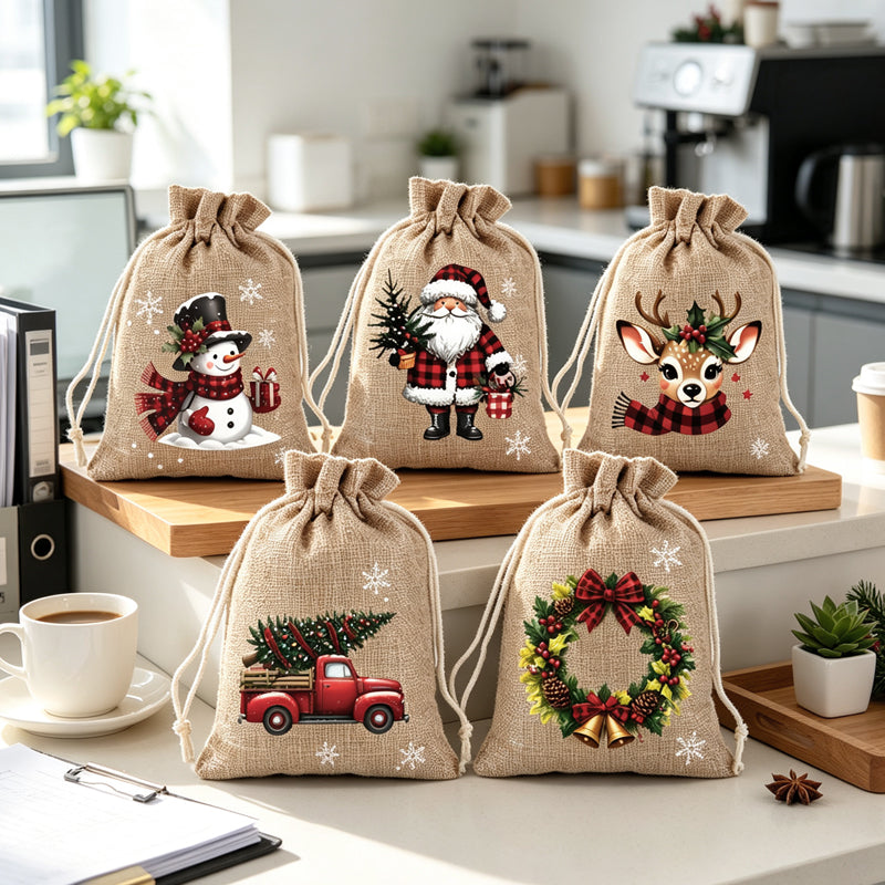🎄 Christmas Drawstring Gift Bags – 5 Festive Styles for Small Gifts & Treats
