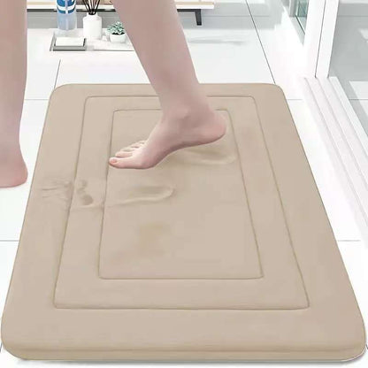 Soft Quick-Dry Bath Mat – Cushioned Coral Fleece Bathroom Rug