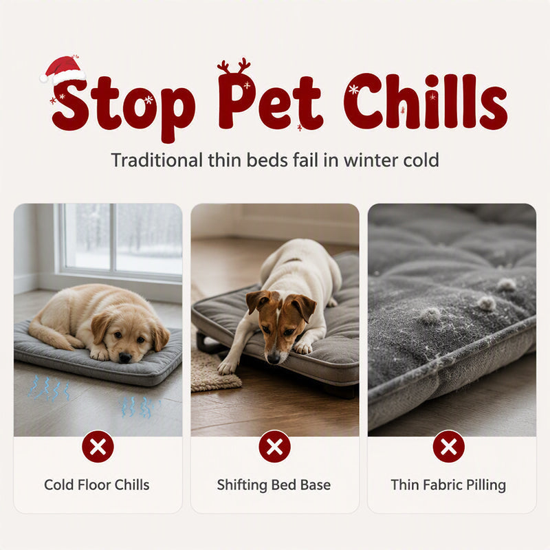 🎄Their Own Christmas Sleigh – Cozy Plush Pet Bed for Dogs & Cats