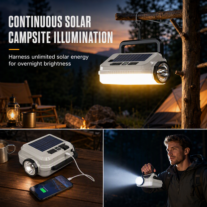 💡Solar Camping Lantern – Dual Light & Emergency Power Bank