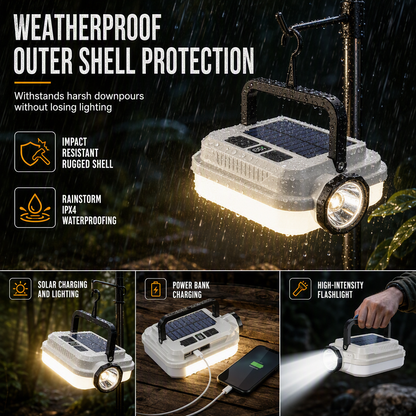 💡Solar Camping Lantern – Dual Light & Emergency Power Bank