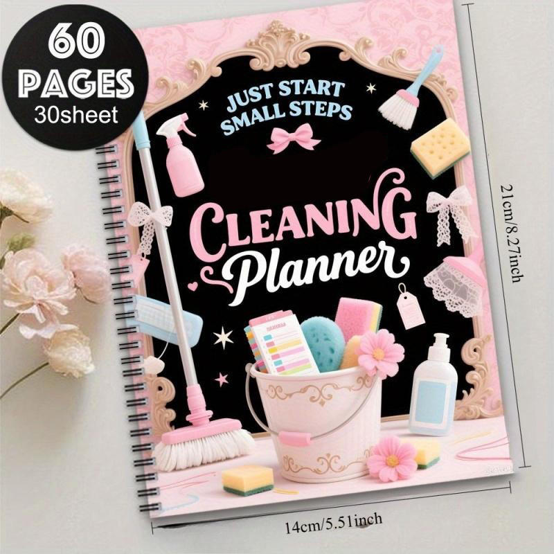 A5 Cleaning Planner — 60-Page Home Chore Notebook for Calmer Routines