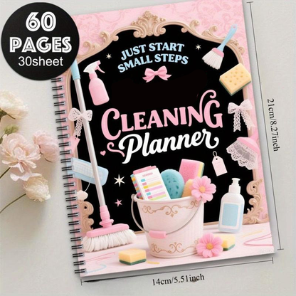 A5 Cleaning Planner — 60-Page Home Chore Notebook for Calmer Routines