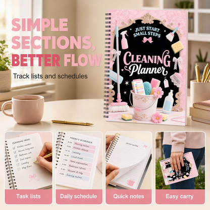 A5 Cleaning Planner — 60-Page Home Chore Notebook for Calmer Routines