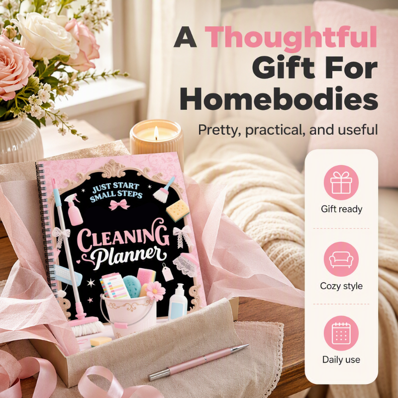 A5 Cleaning Planner — 60-Page Home Chore Notebook for Calmer Routines