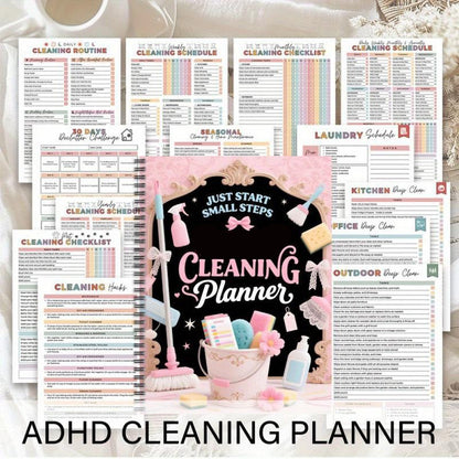 A5 Cleaning Planner — 60-Page Home Chore Notebook for Calmer Routines