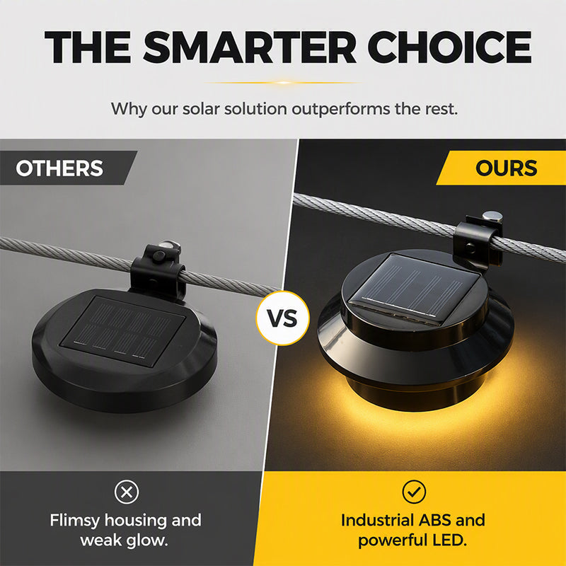 Solar LED Gutter & Wall Lights – No-Wiring Outdoor Lighting for Fences, Decks & Eaves